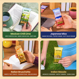 Afar Savory Bar Mexican Chili Lime, bold flavor for on-the-go meals.