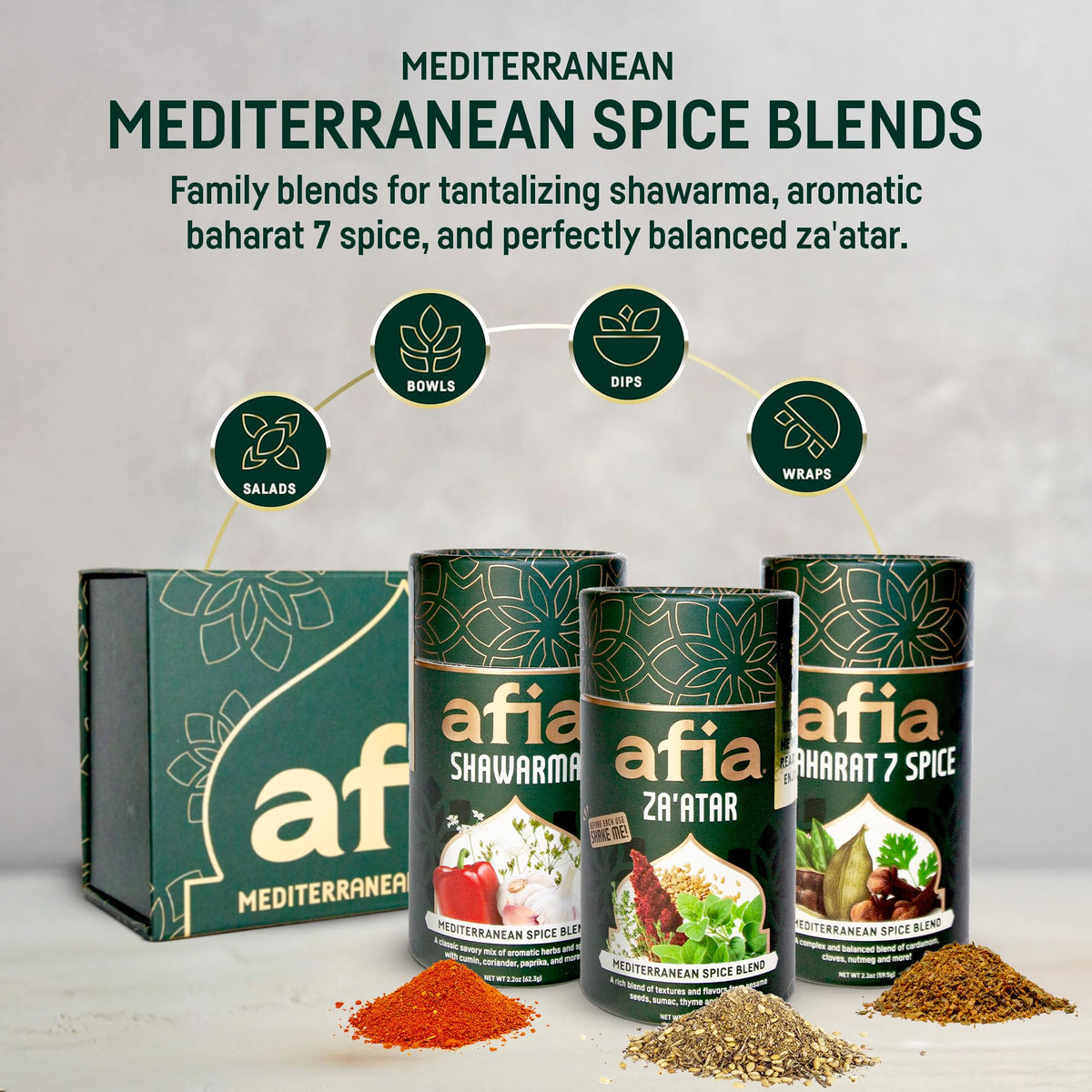 AFIA garlic toum pairing with shawarma spices for creamy dipping.