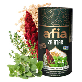 AFIA Za'atar spice blend bottle showcases authentic Mediterranean seasoning for everyday meals.