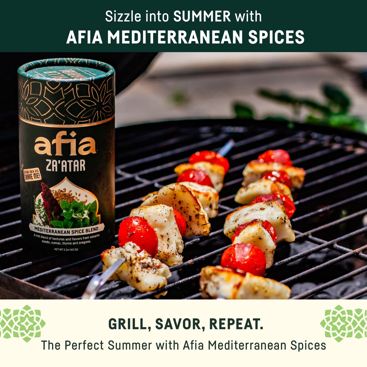 AFIA Za'atar jar rests in the pantry highlighting premium handcrafted blend.