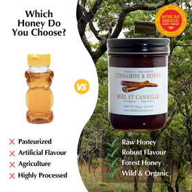 Pouring African Bronze Seal infused honey with cinnamon for toast and yogurt