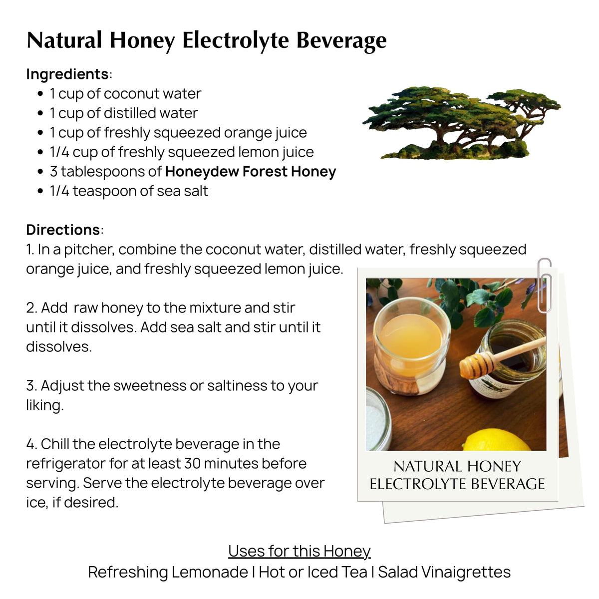 Honeydew Forest honey beside a teacup for tea pairing