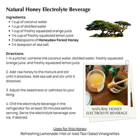Honeydew Forest honey beside a teacup for tea pairing