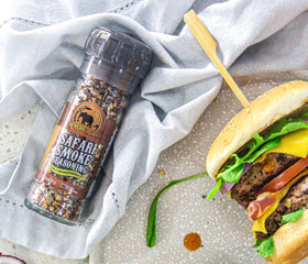 African Dream Foods Safari Smoke Seasoning closeup reveals paprika smoke and salt texture.