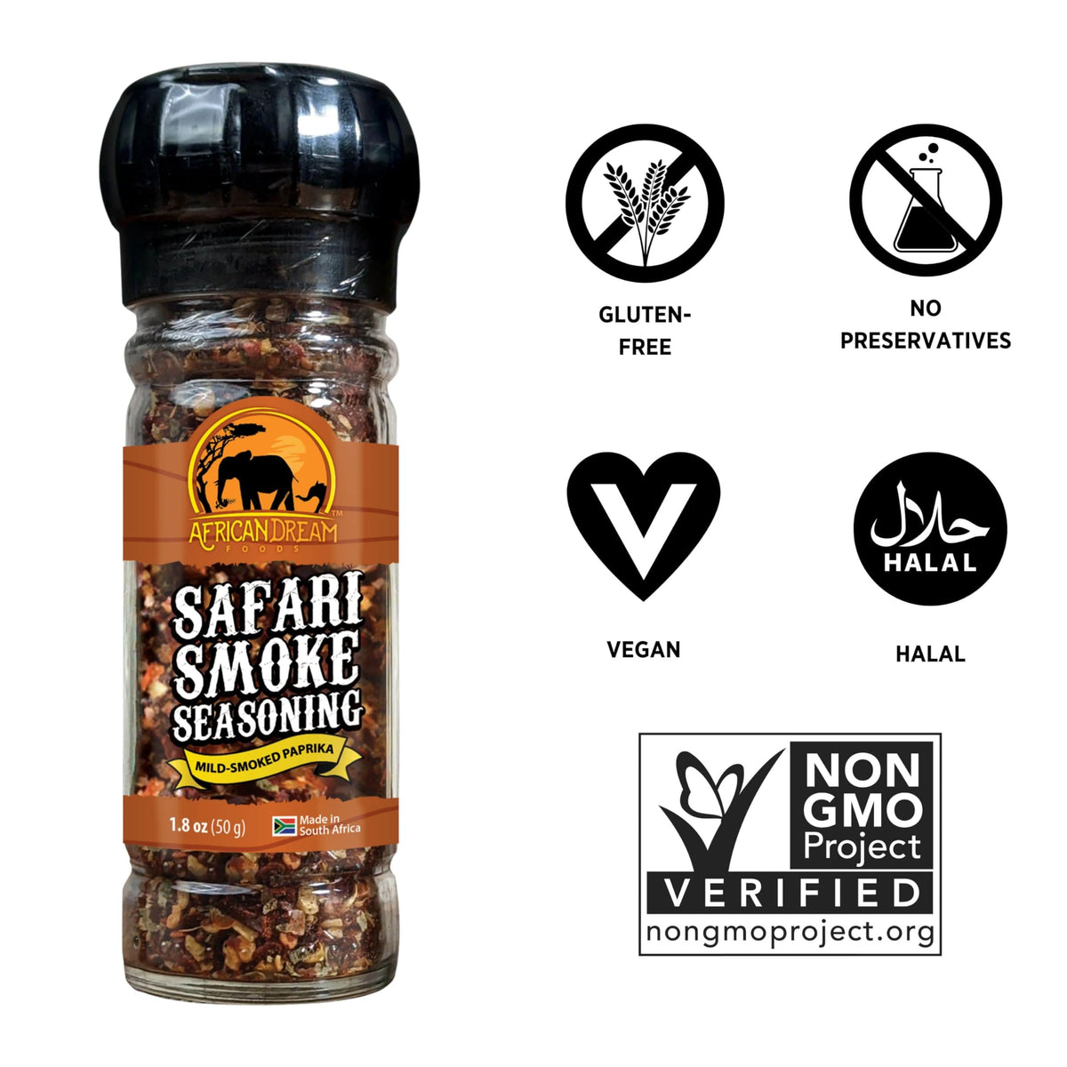 African Dream Foods Safari Smoke Seasoning grinder demonstrates easy seasoning and even coating.