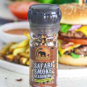 African Dream Foods Safari Smoke Seasoning sea-salt source highlights Atlantic harvest.