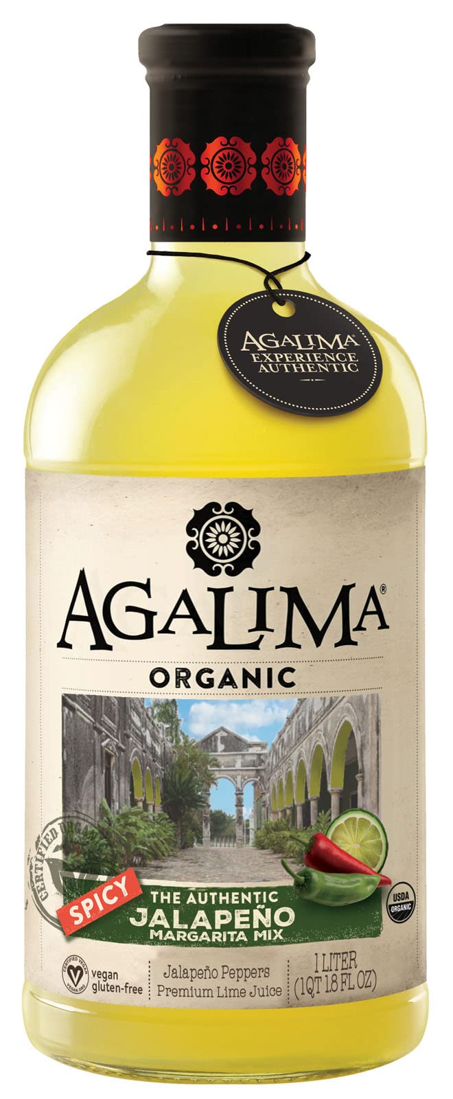 Agalima spicy jalapeño margarita mix bottle for bar-quality home cocktails.