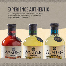 Agalima bottle label closeup with eco-friendly branding.