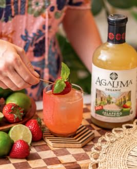 Agalima margarita mix poured over ice for easy cocktails.