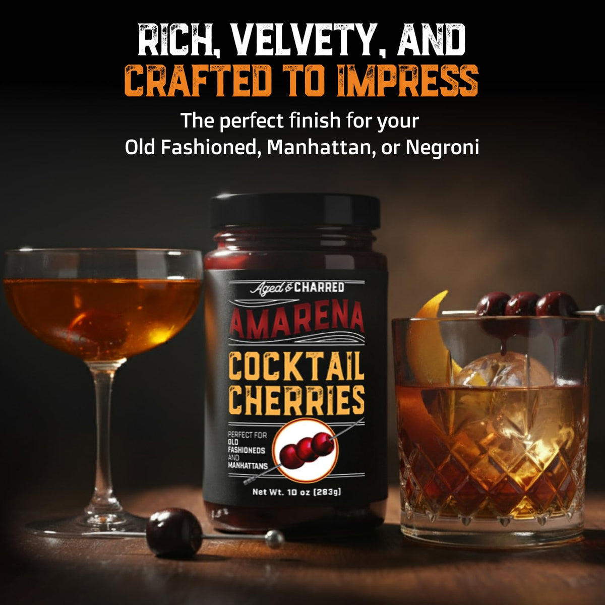 Aged & Charred bundle gift box front showcasing premium cocktail essentials