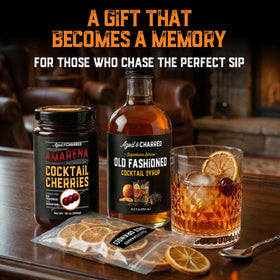 Aged & Charred home mixology guide included for simple, confident crafting