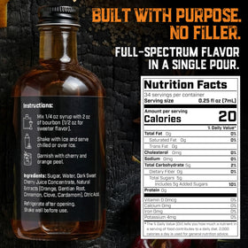 Aged & Charred Old Fashioned syrup pour for smooth, balanced mixes