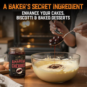 USA-made label on Aged & Charred Amarena cherries jars.