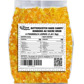 Packaging shows allergen note for A Great Surprise butterscotch discs