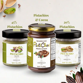 Gift-ready Agrisicilia pistachio cream in premium glass jar.