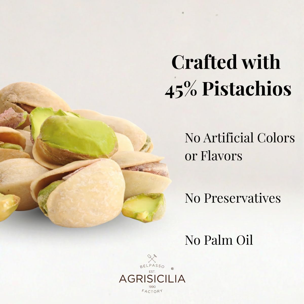 Pistachio cream pours smoothly from Agrisicilia, ideal for chocolate bars.