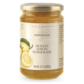 Agrisicilia Sicilian Lemon Marmalade jar, front view, ideal for bright breakfasts on toast.
