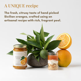 Agrisicilia marmalade beside rustic bread slices for serving.
