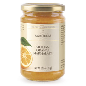 Agrisicilia Sicilian orange marmalade jar on toast with bright citrus aroma.