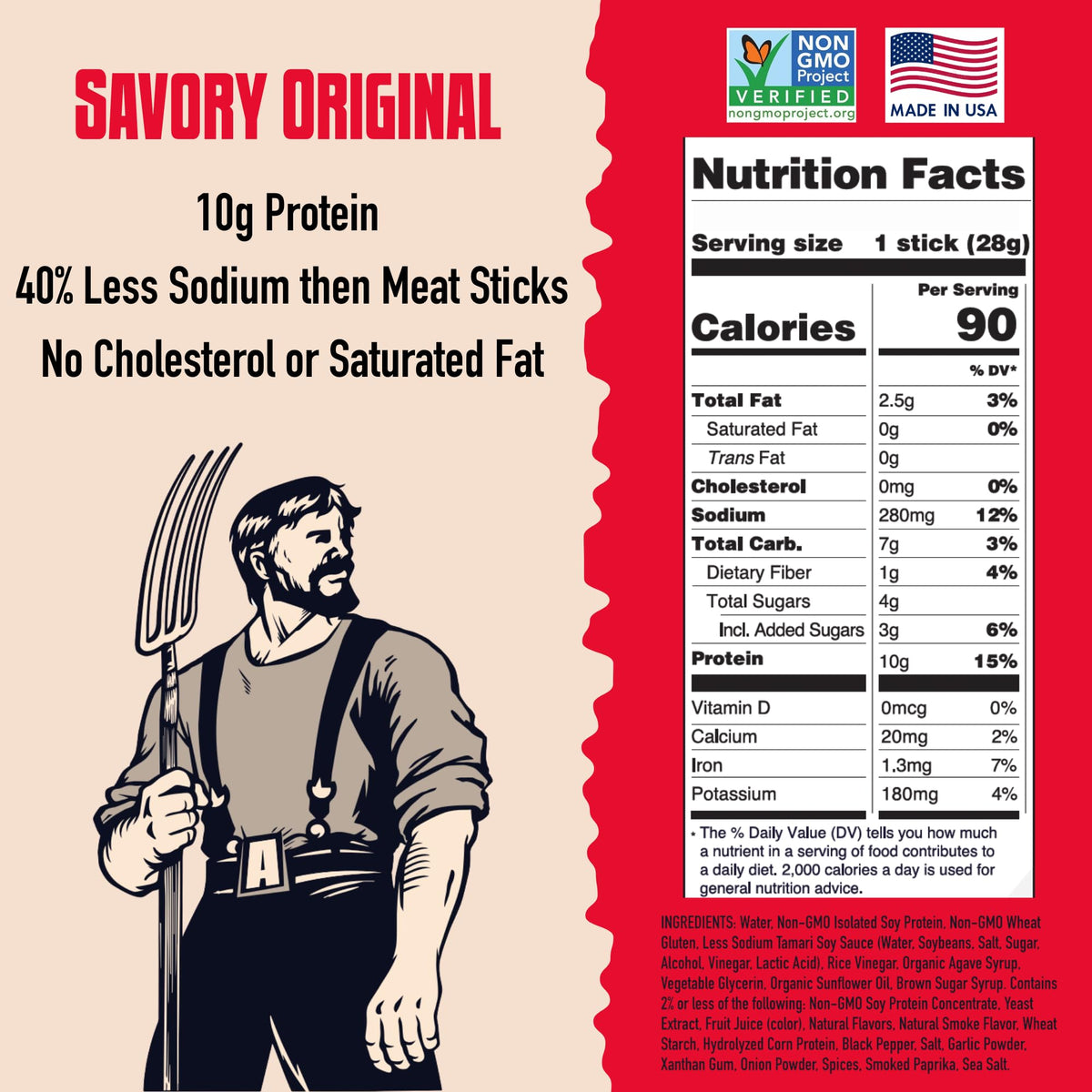 AGRO Power Vegan Jerky Stick after-workout snack for protein on the go.