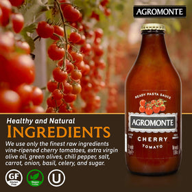 Agromonte sauce in glass jar with label highlighting Italian tradition