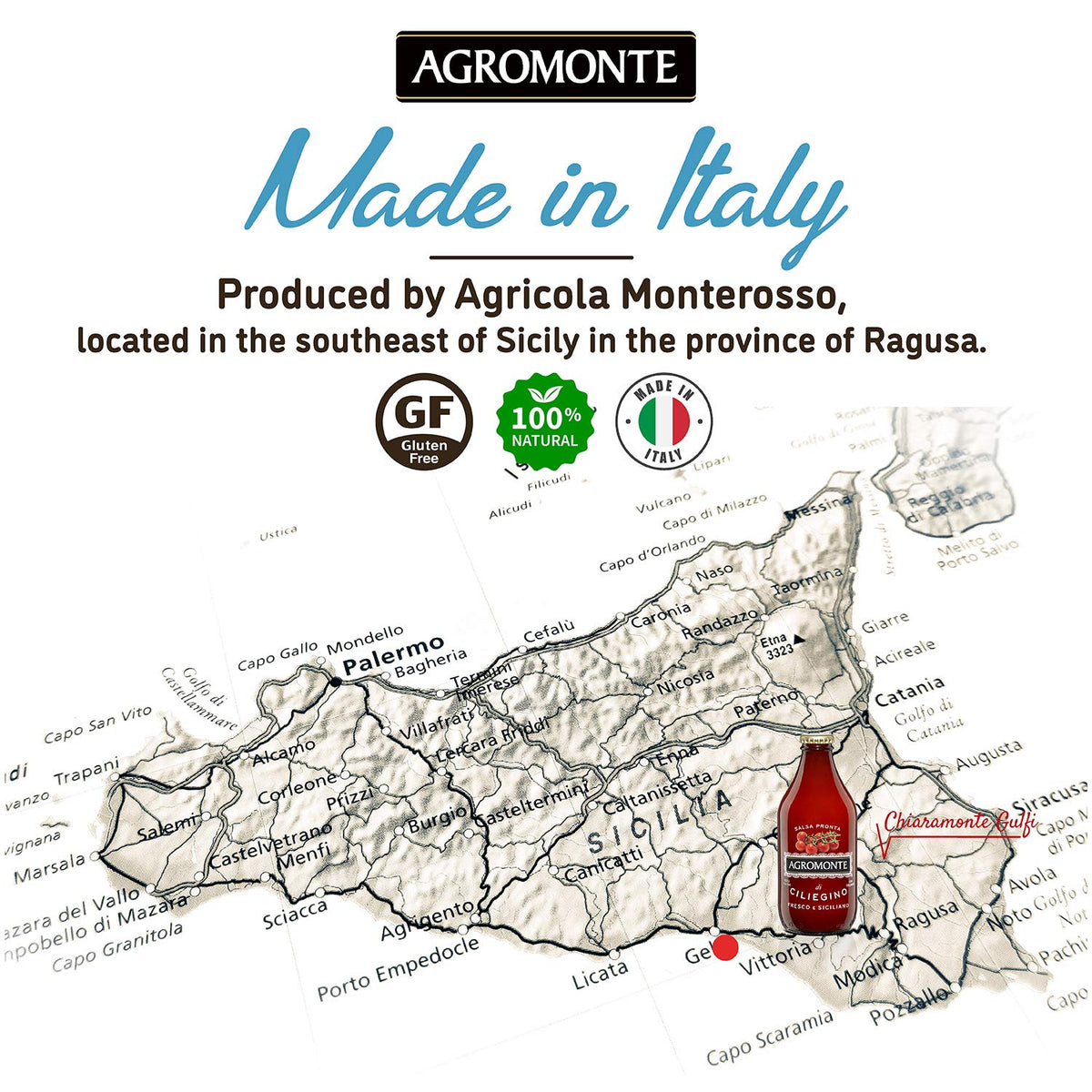 Agromonte kitchen prep scene with sauce pouring over pasta