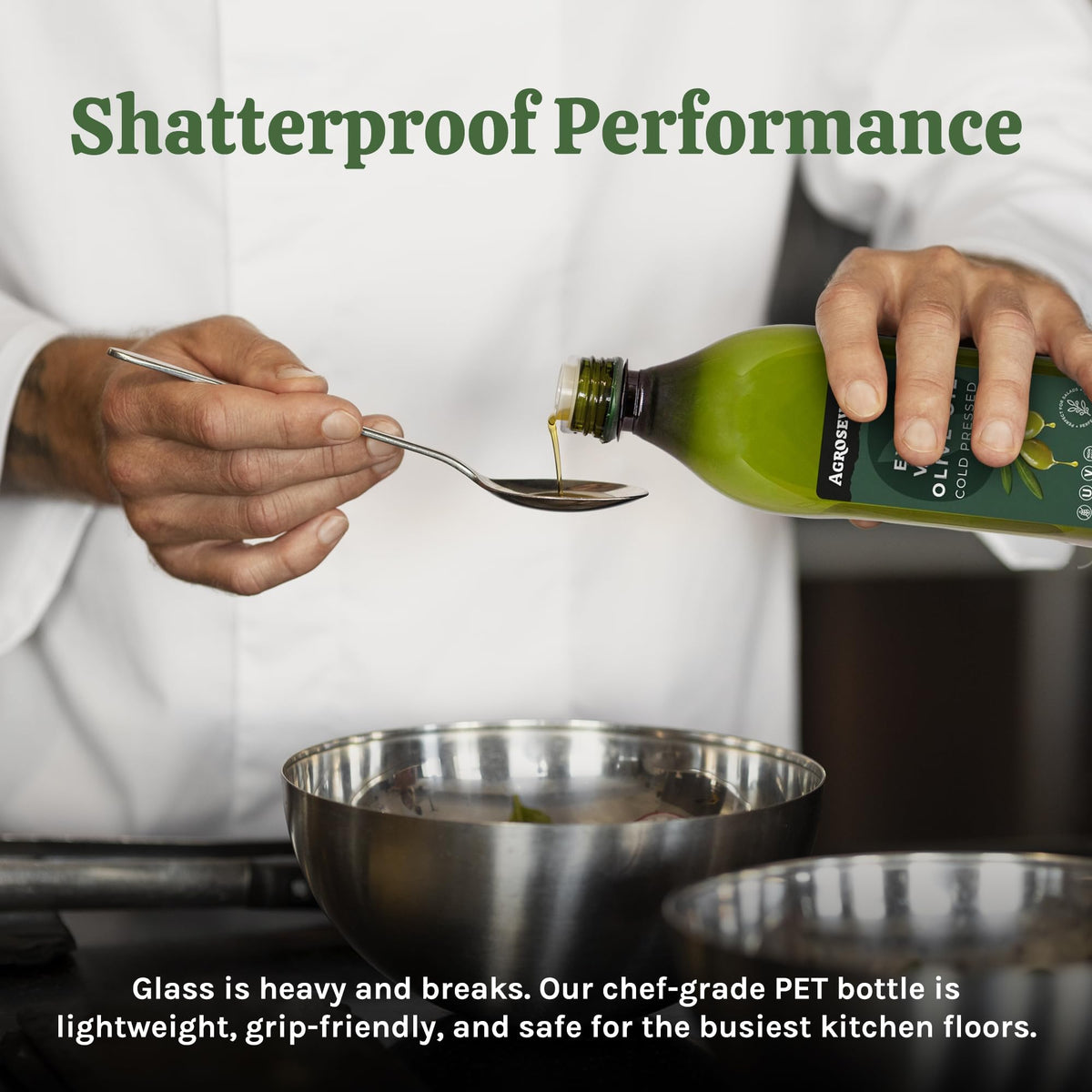 AGROSEVILLA olive oil drops emphasize polyphenols and freshness in preparation