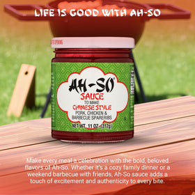 Ah So Chinese Rib Sauce jar with made-in-USA label.