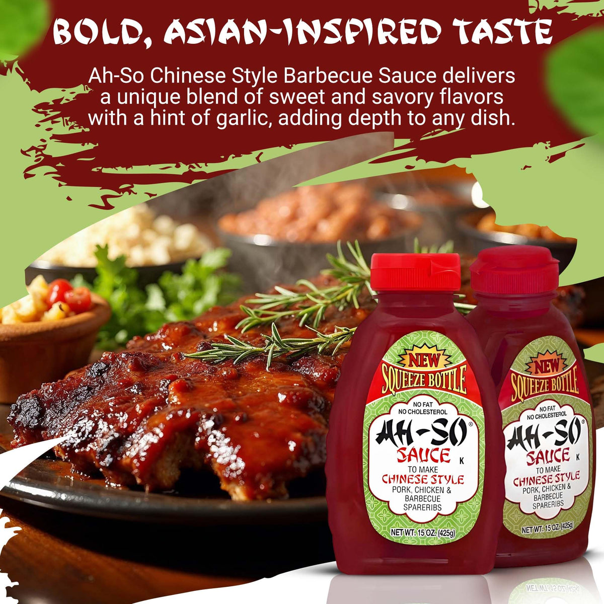 Ah So Red Rib sauce glaze on pork ribs during barbecues
