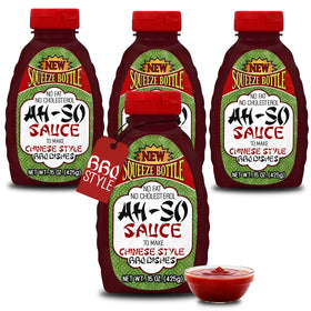 Ah So Chinese-Style BBQ Sauce Red Rib 4-Pack bottle adds classic takeout flavor at home.