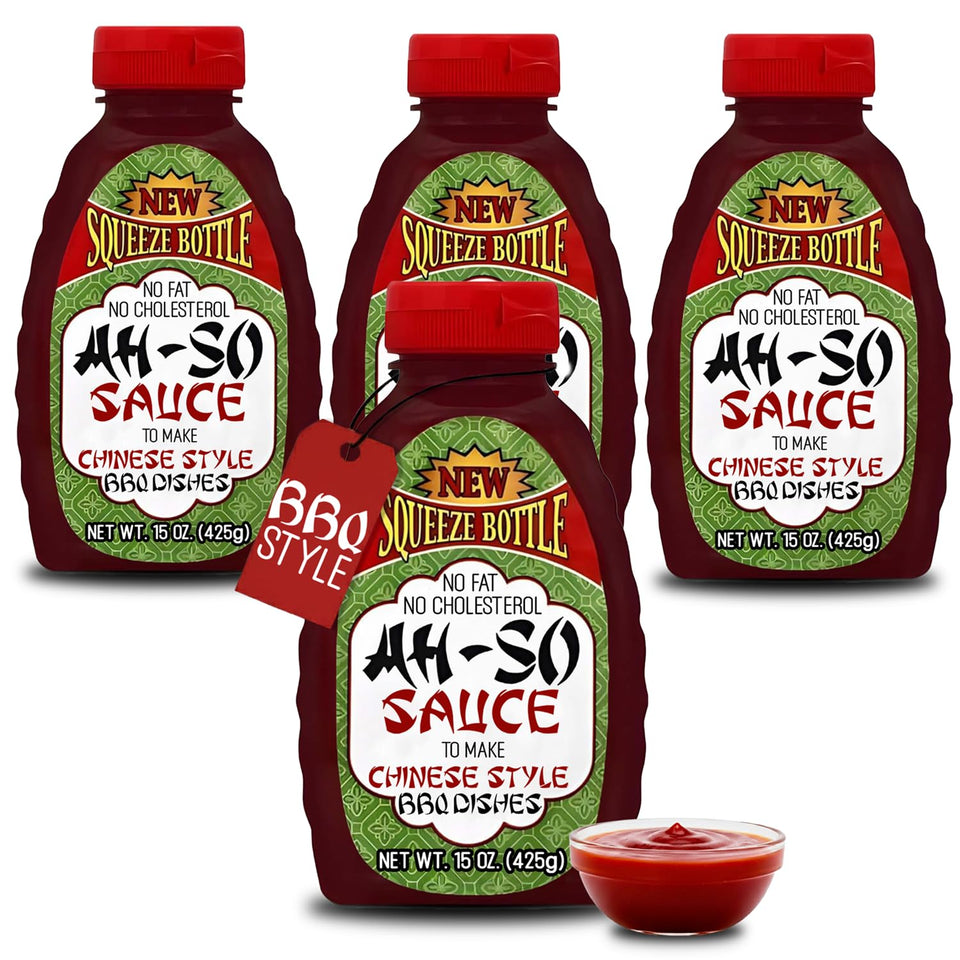 Ah So Chinese-Style BBQ Sauce Red Rib 4-Pack bottle adds classic takeout flavor at home.