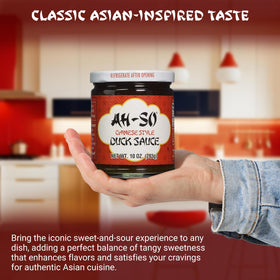 Restaurant-style finish at home with Ah So duck sauce.