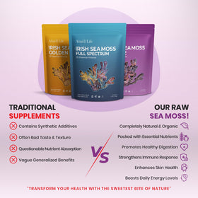 Ahai Life Purple Sea Moss label emphasizes mineral-rich content