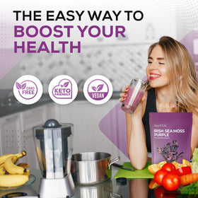 Ahai Life Purple Sea Moss soaking process image showing rinse and soak