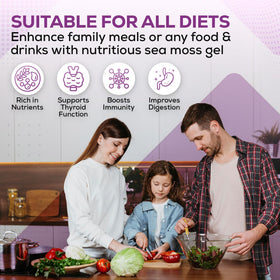 Ahai Life Purple Sea Moss added to tea or smoothie for energy