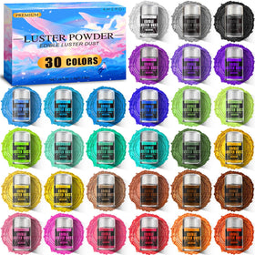 Aheroi edible glitter 30-color pack for vibrant food and drink decoration.
