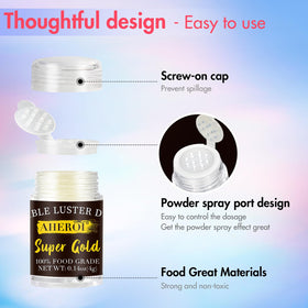 Aheroi edible glitter on cookies and desserts emphasizes festive sparkle