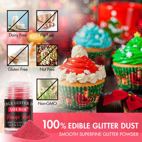 Aheroi edible glitter mixed in drinks shows sparkling color effects