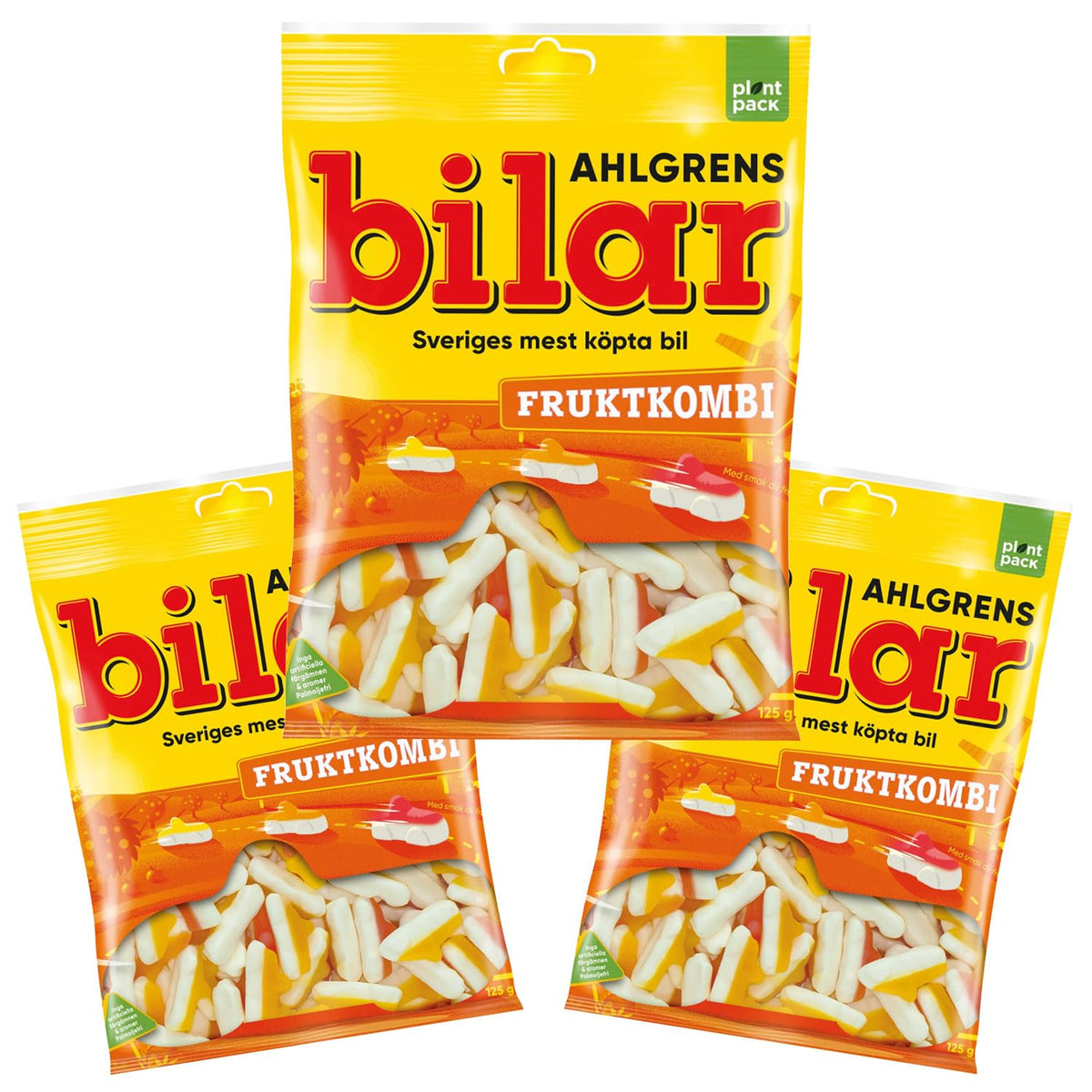 Ahlgrens Bilar fruit combo pack: chewy marshmallow cars for quick fruity treats