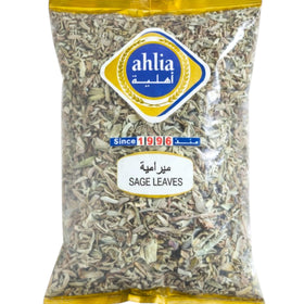 Ahlia premium dried sage leaves in packaging, ready to elevate dishes with Mediterranean flavor.