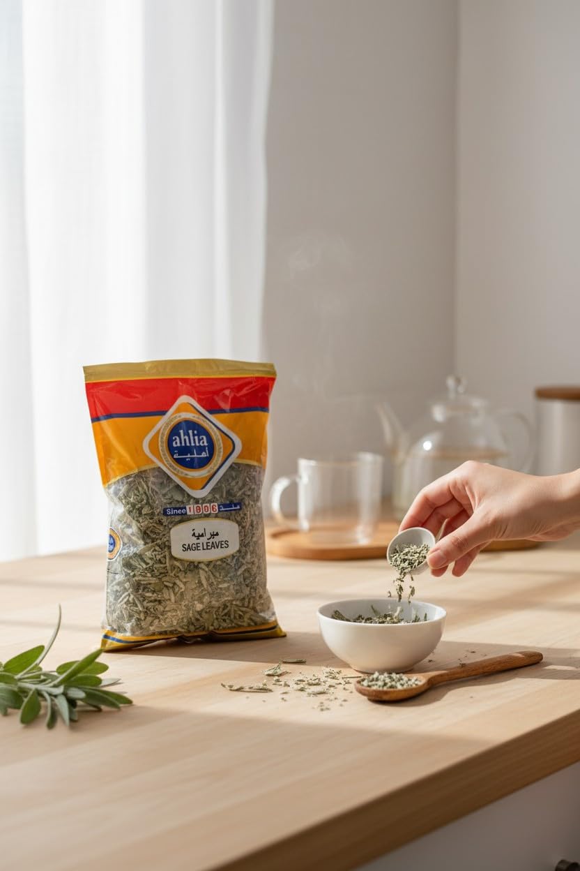 Ahlia sage leaves in resealable bag preserving freshness and fragrance.
