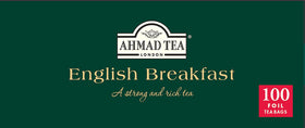 Amber brew of Ahmad Tea English Breakfast steeping