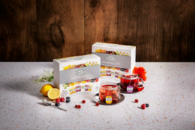 Ahmad Tea Ammad Tea Herbalist Selection teabags arranged, ideal gift for fruit and herbal tea lovers.