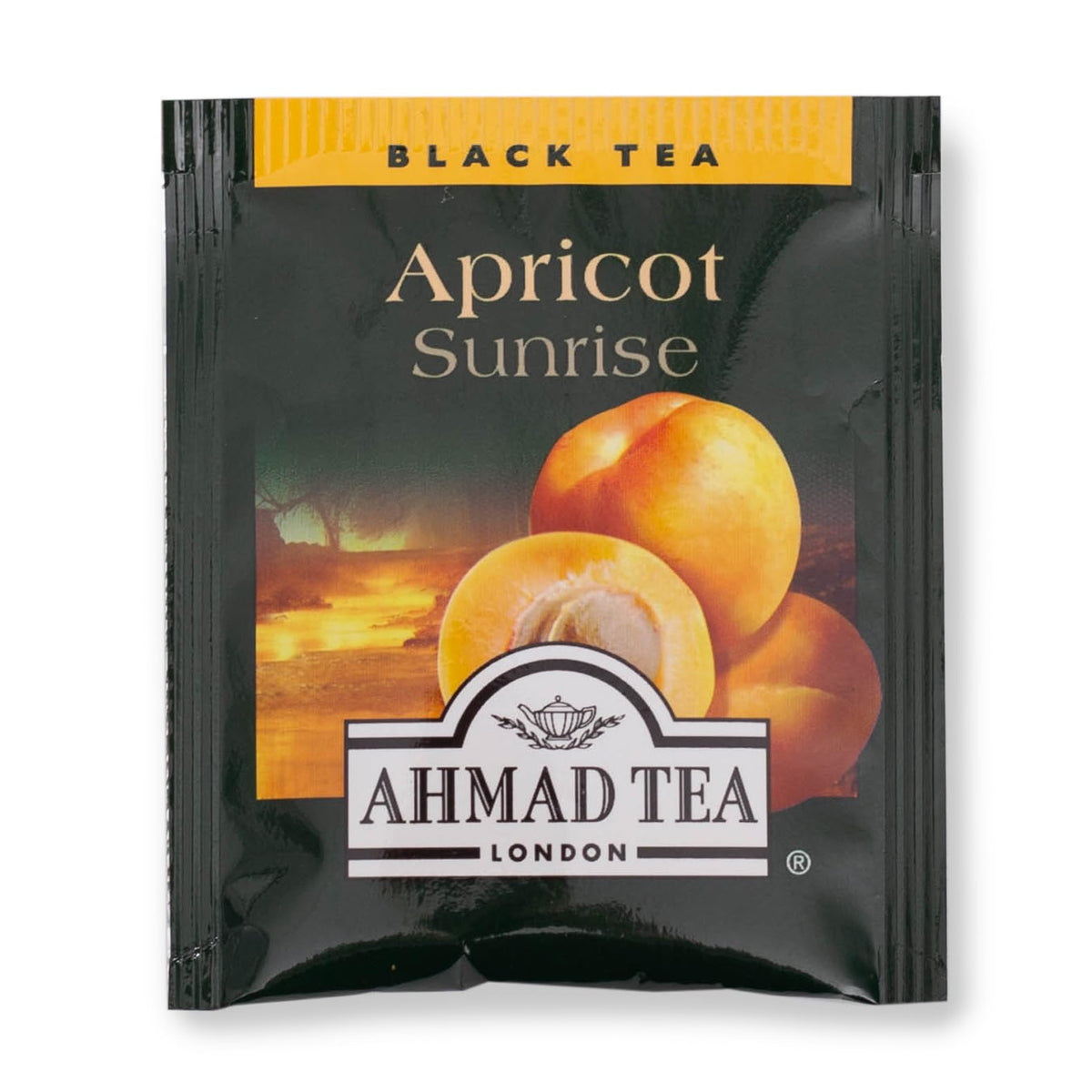 Ahmad Tea Apricot Sunrise box showcasing premium black tea