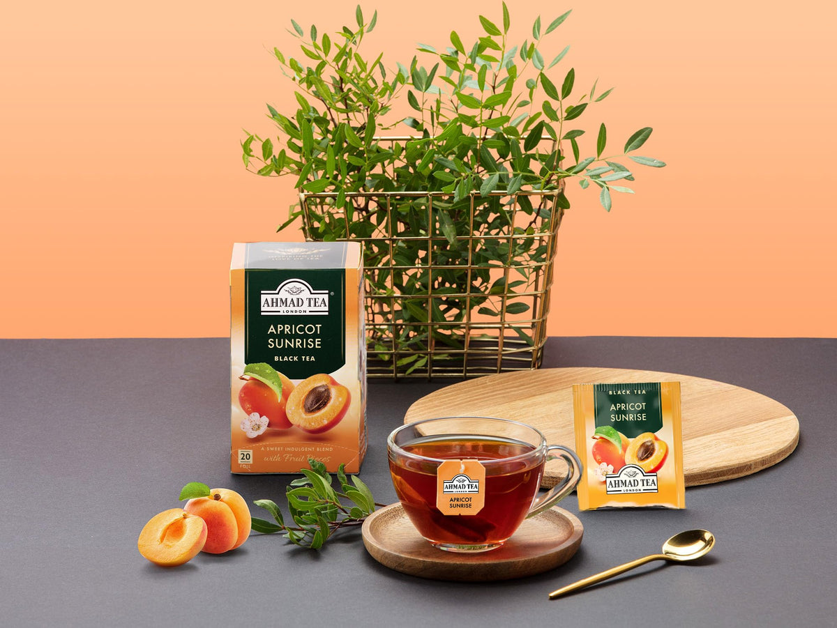 Ahmad Tea Apricot Sunrise aroma highlights fruity, inviting scent