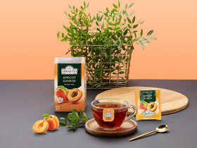 Ahmad Tea Apricot Sunrise aroma highlights fruity, inviting scent