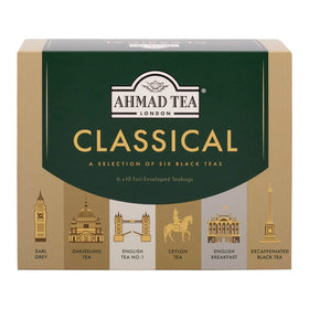 Ahmad Tea Classic Selection Box: six premium black tea bags for gifting.