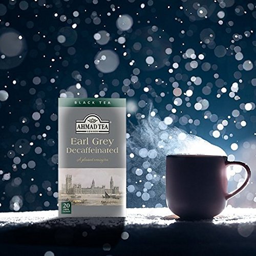 Ahmad Tea Decaf Earl Grey brew ready for hot or iced service.