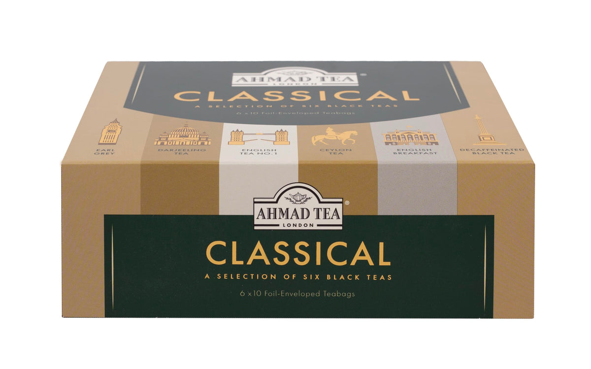 Ahmad Tea Earl Grey teabags with bergamot for a refined cup.