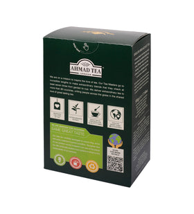 Ahmad Tea English Breakfast highlighting ethical sourcing and responsible practices.